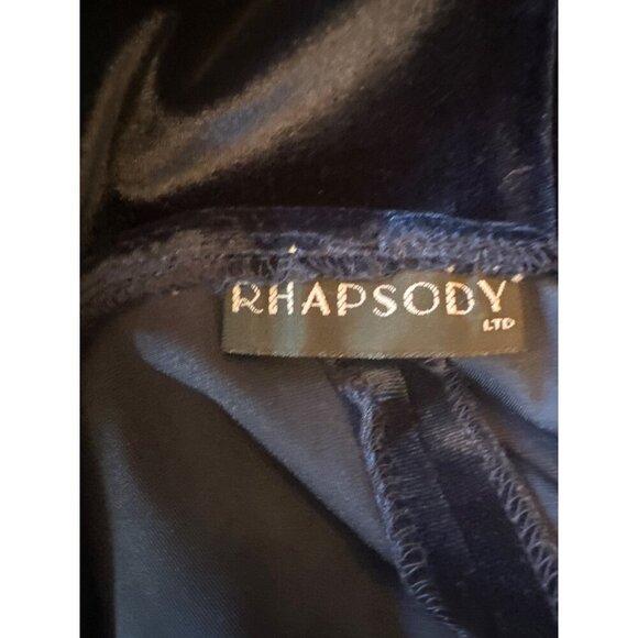 Rhapsody Ltd Vintage Y2K 90s Blue Velvet Halter Maxi Dress Prom HOCO Wedding Sm - Picture 5 of 5